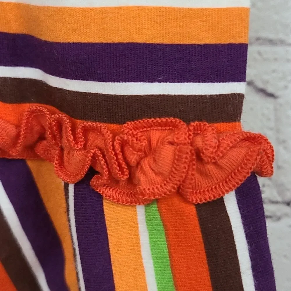 Bonnie Jean 12M Fall Stripe Bell Bottom Pants Ruffle Groovy Fall Halloween Baby